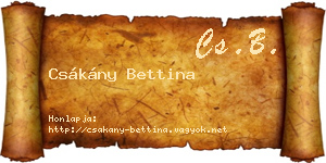Csákány Bettina névjegykártya