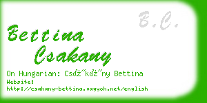 bettina csakany business card